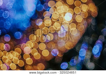 Beautiful Shiny Background With Booble Bokeh. Festive Christmas Elegant Abstract Background. Picture