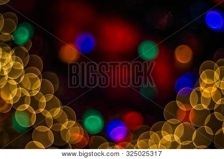 Christmas Abstract Background With Booble Bokeh Lights. Beautiful Shiny Background With Bokeh. Pictu