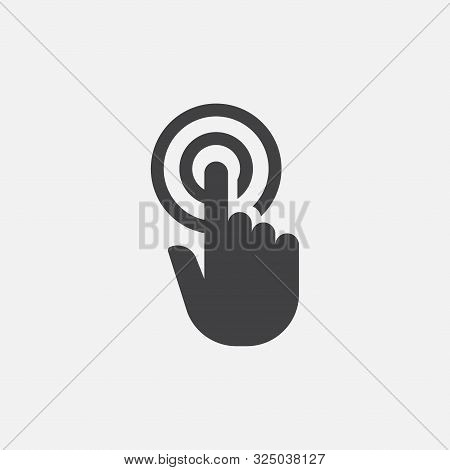 Clicking Finger Flat Icon, Hand Pointer Vector, Hand Pointer Cursor Logo Design