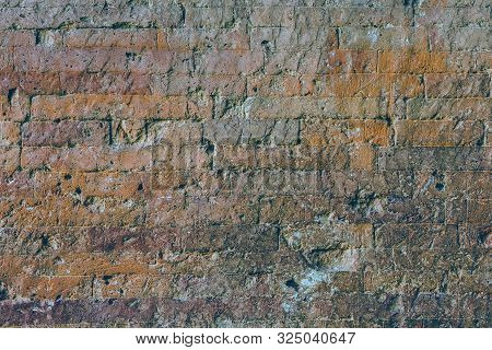 The Ancient Brick Wall Was Neatly Arranged And So Strong That There Was No Space, Even A Small Needl