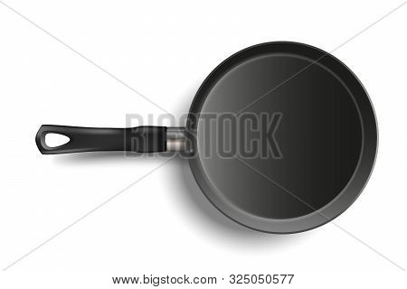 Realistic Frying Pan Isolated On Transparent Background. Metallic Dishware. Utensil For Cooking. Sto