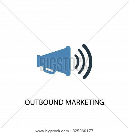 Outbound Marketing Concept 2 Colored Icon. Simple Blue Element Illustration. Outbound Marketing Conc