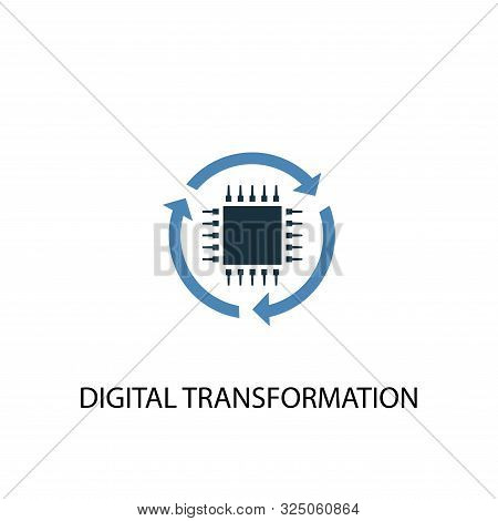 Digital Transformation Concept 2 Colored Icon. Simple Blue Element Illustration. Digital Transformat