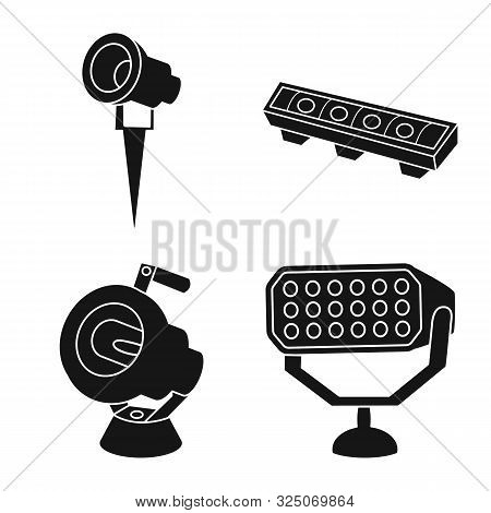 Vector Illustration Of Light And Theater Logo. Set Of Light And Club Stock Vector Illustration.