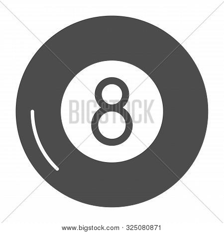 Billiards Solid Icon. Billiard Ball Vector Illustration Isolated On White. Eight Ball Glyph Style De