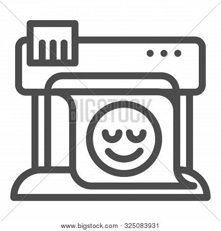 Plotter Line Icon. Large Format Printer Vector Illustration Isolated On White. Print Machine Outline