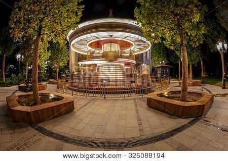 Timisoara, Romania - September 30, 2019: Night View Of Iulius Town, A City In A City, New Concept Th