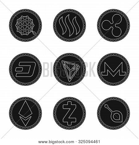 Vector Design Of E-commerce And Economy Icon. Set Of E-commerce And Bitcoin Vector Icon For Stock.