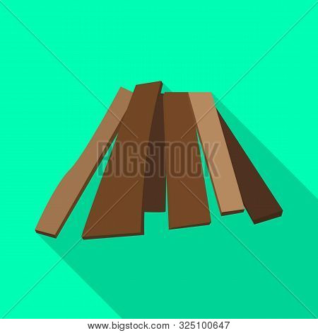 Isolated Object Of Firewood And Tree Symbol. Collection Of Firewood And Wood Vector Icon For Stock.