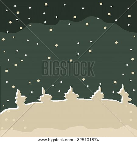 Abstr Winter Snowy Vector Background. Copy Spase