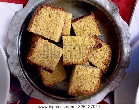 Turkish Corn Bread / Misir Ekmegi In Copper Bowl (organic Food)