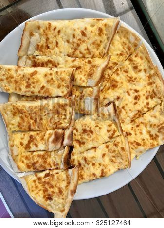 Turkish Pide With Melted Cheese Kashar.