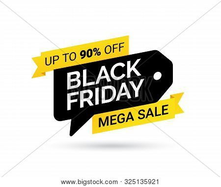 Sale Tag. Mega Sale. Black Friday. Design Element For Sale Banners, Posters, Cards. Special Offer On