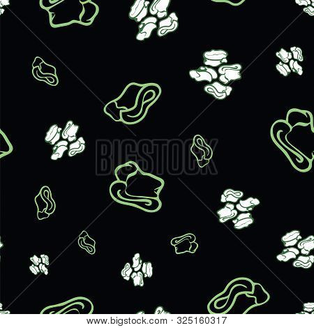 Geometric Seamless Repeat Pattern. Vector Illustration Of Stylized Sheep Ankle Bones In Green, Lime 