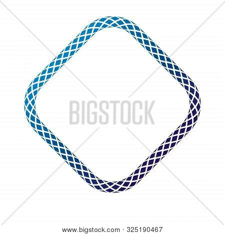 Luxury Rhomb Frame With Empty Copy-space, Classic Heraldic Blank Geometric Shape Created As Rope Des