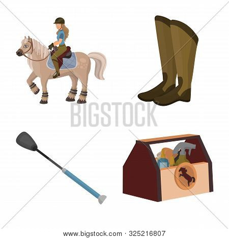 Vector Design Of Horseback And Equestrian Icon. Collection Of Horseback And Horse Stock Symbol For W