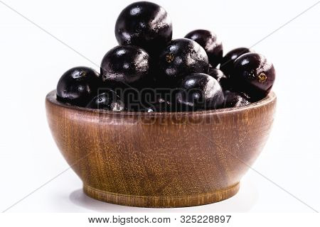 Jaboticaba In A Basket On A White Background