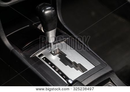 Novosibirsk, Russia - September 07, 2019:  Mitsubishi  Lanser, Gear Shift. Automatic Transmission Ge