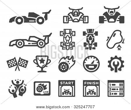 Racing And Car Race Icon Set,vector And Illustration