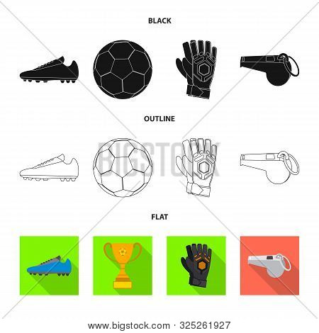 Vector Design Of Soccer And Gear Symbol. Set Of Soccer And Tournament Vector Icon For Stock.