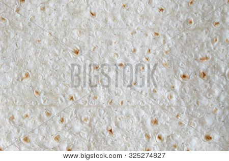 Homemade Flat Pita Bread Turkish Lavash Background Texture Top View