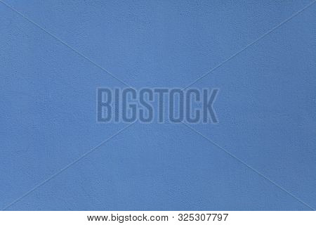 Blue Wall, Texture, Background. The Building Wall, Painted With Water-based Paint. Smooth (flat) Sur