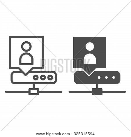 Network Adminstrator Line And Glyph Icon. Server Administrator Vector Illustration Isolated On White