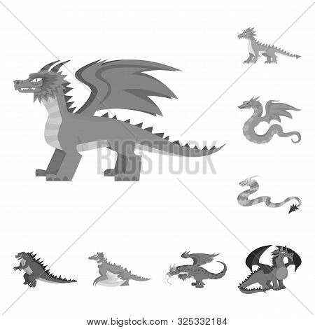 Vector Illustration Of Wild And Mythical Logo. Collection Of Wild And Halloween Vector Icon For Stoc
