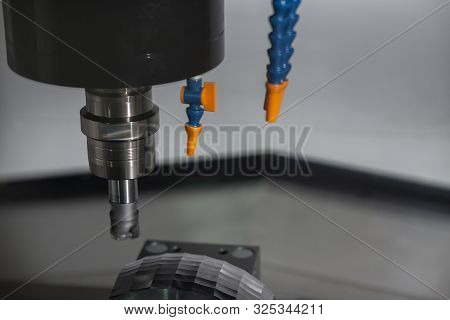 The Cnc Milling Machine Rough Cutting The Mould Parts With The Indexable Radius Endmill Tools. The M