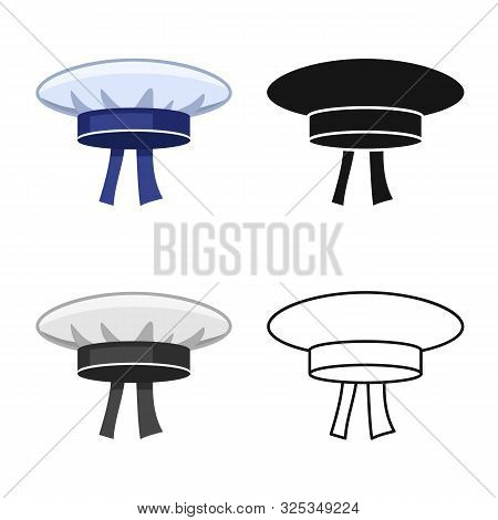 Vector Illustration Of Cap And Marine Symbol. Collection Of Cap And Navy Vector Icon For Stock.