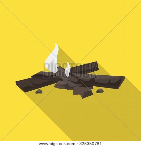 Vector Design Of Bonfire And Combustion Logo. Set Of Bonfire And Firewood Stock Vector Illustration.