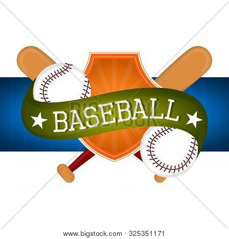 Baseball Poster With A Baseball Nats And Balls - Vector