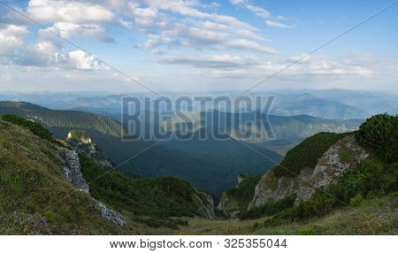 Beautiful View Of Eastern Carpathians From The Toaka Peak, Romania.