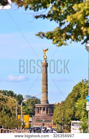 Berlin, Germany - Wednesday, October 2, 2019. The Victory Column Is A Monument In Berlin, Germany. D