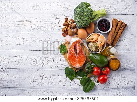 Food For Brain And Good Memory. Prevention Of Senile Dementia