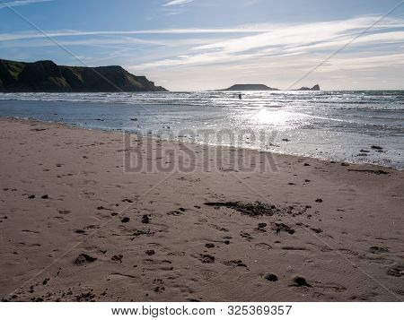 Worms Head South Wales Gower Peninsula Outside Coastal Scene