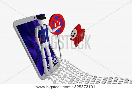 A Computer Virus That Wants To Stream Into The Phone With A Data Stream Must Stop In Front Of A Secu