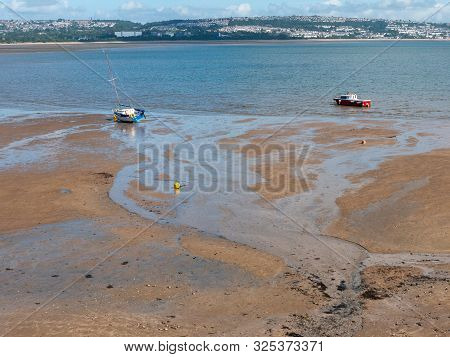 Mumbles Swansea Wales Coast Scene Boats Harbour Pier Holiday Sun
