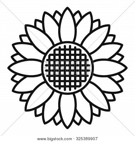 Helianthus Icon. Outline Helianthus Vector Icon For Web Design Isolated On White Background
