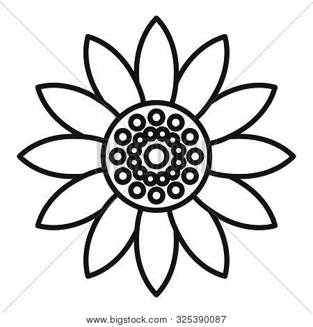 Helianthus Flower Icon. Outline Helianthus Flower Vector Icon For Web Design Isolated On White Backg