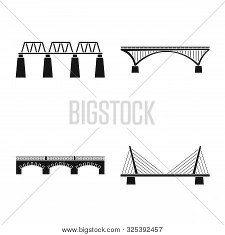 Vector Design Of Construct And Side Symbol. Collection Of Construct And Bridge Vector Icon For Stock