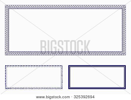 Mesh Double Rectangle Frame Model With Triangle Mosaic Icon. Wire Carcass Polygonal Network Of Doubl