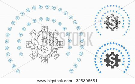 Mesh Financial Industry Protection Sphere Model With Triangle Mosaic Icon. Wire Frame Triangular Mes