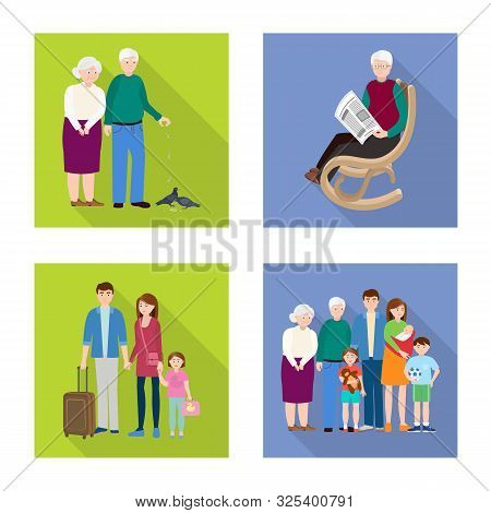 Vector Design Of Generation And Happy Symbol. Collection Of Generation And Avatar Stock Symbol For W