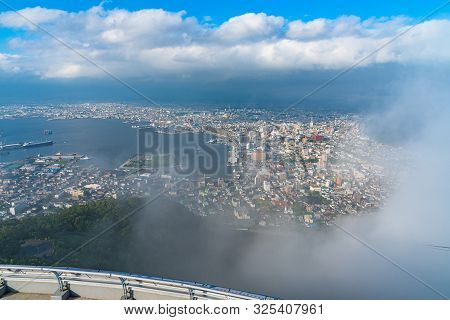 View From Mt. Hakodate Observation Deck In Sunny Day, The Expansive Vista During Daytime Is Spectacu