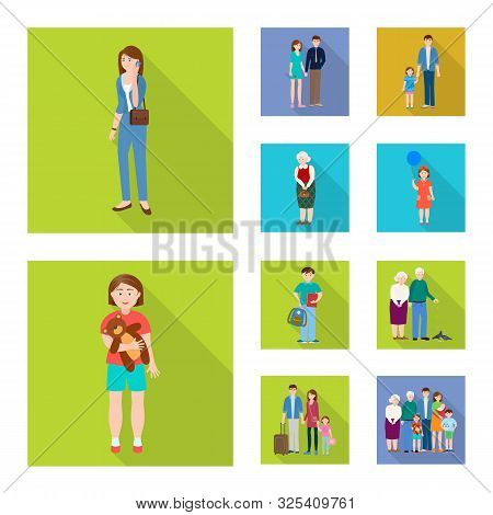 Vector Illustration Of Generation And Happy Logo. Collection Of Generation And Avatar Vector Icon Fo