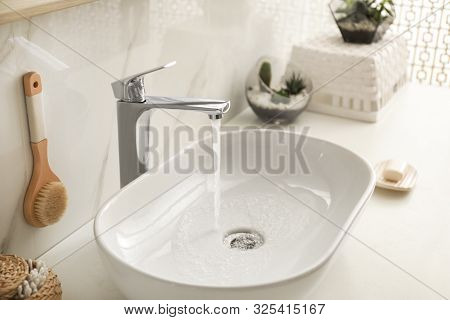 Stylish White Sink In Modern Bathroom Interior