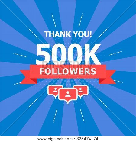 500k Added Folks, Thank You. A Combination Of Different Objects Is Depicted On A Blue Background.