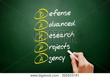 Darpa - Defense Advanced Research Projects Agency Acronym, Concept On Blackboard