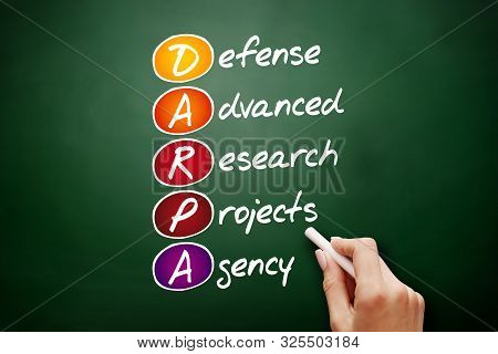 Darpa - Defense Advanced Research Projects Agency Acronym, Concept On Blackboard